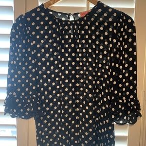 Black & White Polka Dot  Flowy Blouse